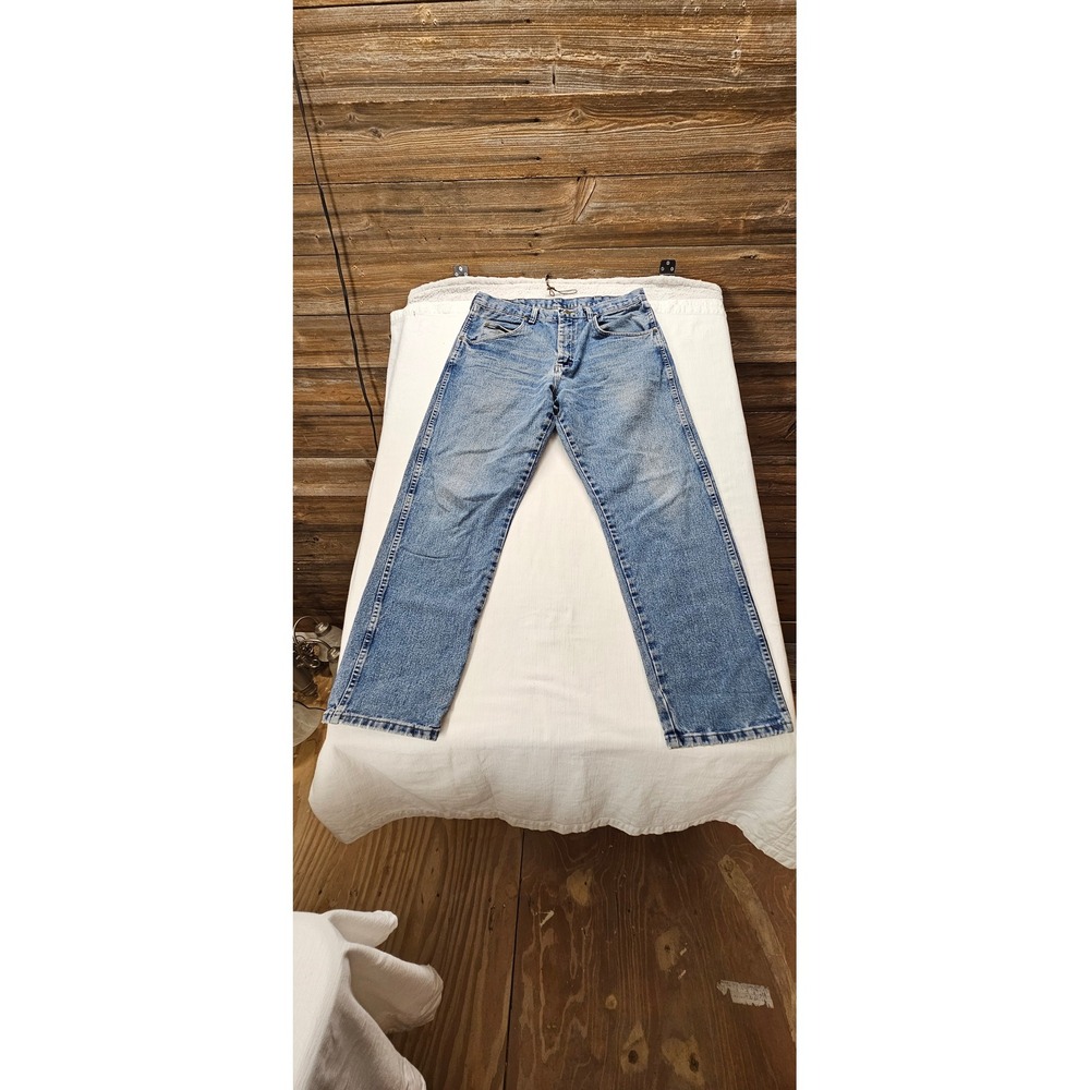Wrangler Rugged Wear Mens Straight Leg Blue Denim Jeans 35001AI 34x30
